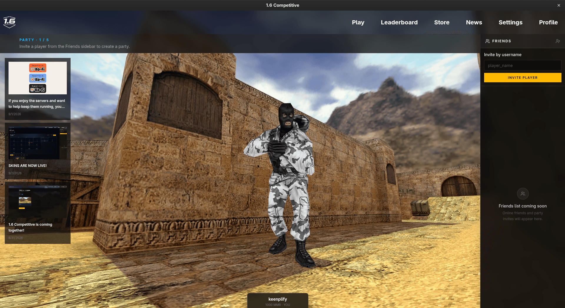 1.6 Competitive lobby and party interface